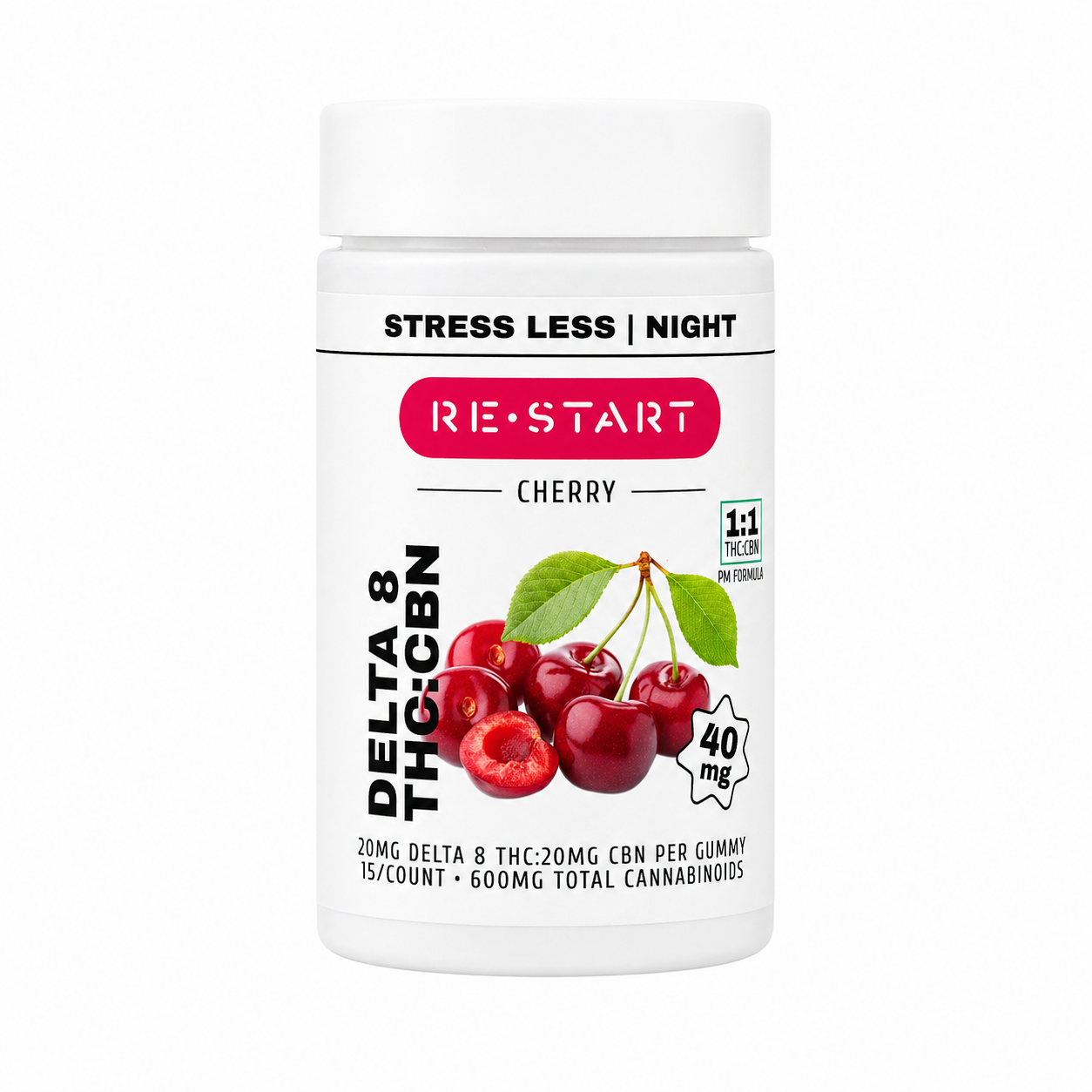 Delta 8 THC CBN 40MG Bedtime Gummies Cherry / 15-ct